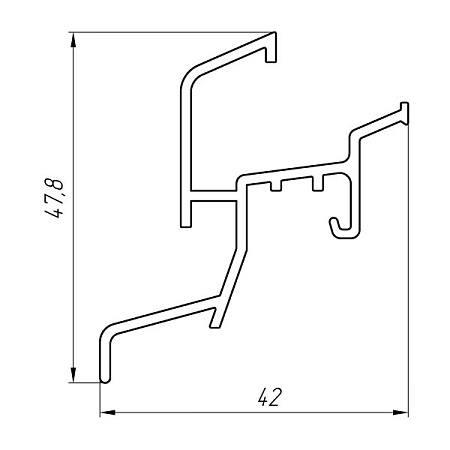 Алюминиевый профиль водоотливной KТ-5672